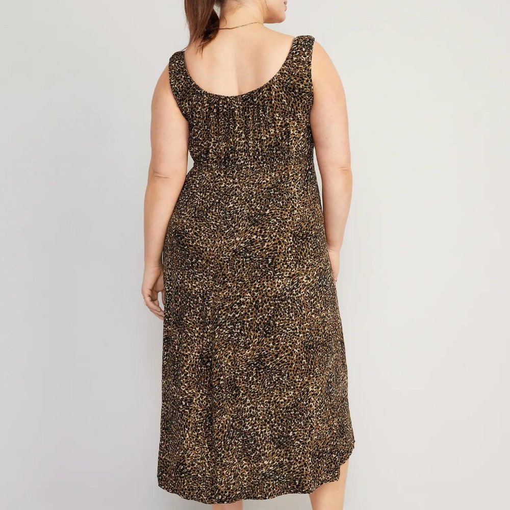 NWT Old Navy Waist-Defined Sleeveless Printed Crepe Midi Dress for Women - Picture 7 of 7